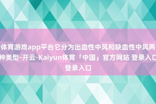 体育游戏app平台它分为出血性中风和缺血性中风两种类型-开云·Kaiyun体育「中国」官方网站 登录入口