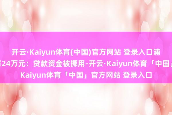 开云·Kaiyun体育(中国)官方网站 登录入口浦发银行宝鸡分行被罚24万元：贷款资金被挪用-开云·Kaiyun体育「中国」官方网站 登录入口