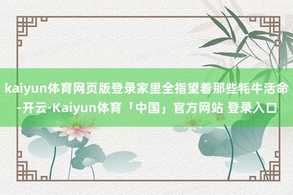 kaiyun体育网页版登录家里全指望着那些牦牛活命-开云·Kaiyun体育「中国」官方网站 登录入口