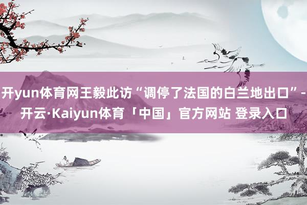 开yun体育网王毅此访“调停了法国的白兰地出口”-开云·Kaiyun体育「中国」官方网站 登录入口